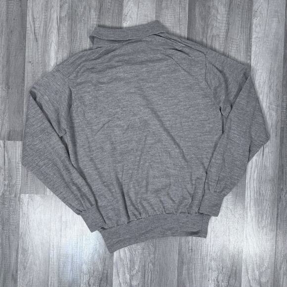 Extra Fine Italian Merino Wool Men’s Sweater Polo Collar Gray SZ Medium Tuscany - Picture 4 of 4